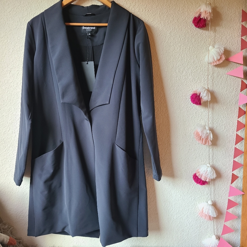 Betabrand Travel Dress Jacket Black Size M